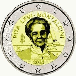 2 Euro Italie 2024 UNC - Rita Levi Monalcini, Postzegels en Munten, Munten | Europa | Euromunten, Verzenden, Italië, 2 euro, Losse munt