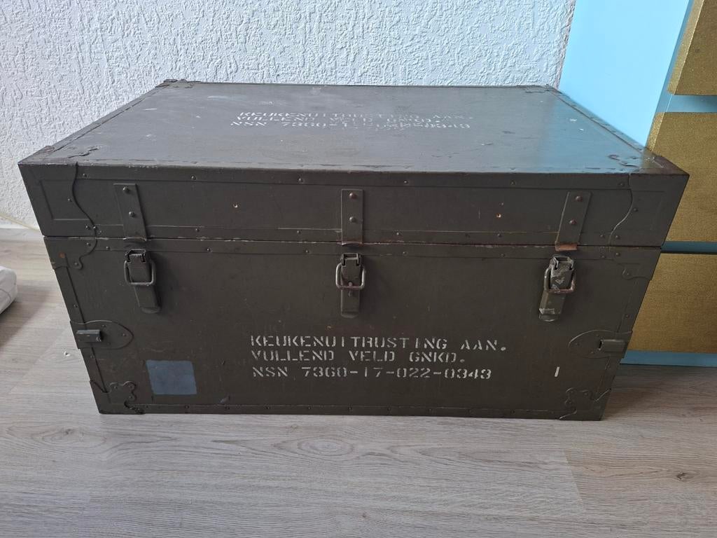 Robuuste legerkist, Huis en Inrichting, Woonaccessoires | Kisten, Ophalen, 50 tot 100 cm, Minder dan 50 cm