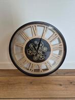 Landelijke Wandklok 55cm met Bewegende Tandwielen, Huis en Inrichting, Woonaccessoires | Klokken, Ophalen, Zo goed als nieuw, Analoog