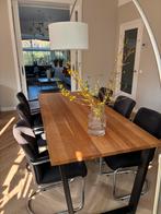 6 Gebroeders De Wit eettafelstoelen Type 1018, Ophalen, Gebruikt, Zwart, Vintage jaren 50