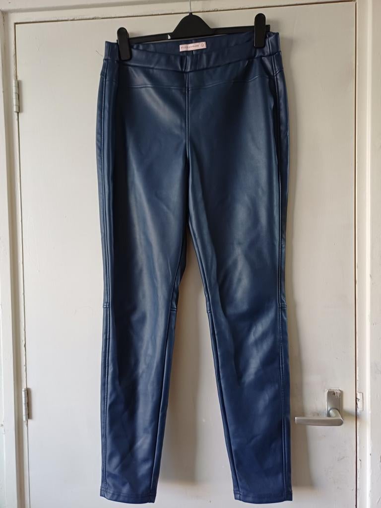 Donkerblauwe leren broek Studio Anneloes L, Studio Anneloes, Blauw, Maat 42/44 (L), Ophalen of Verzenden