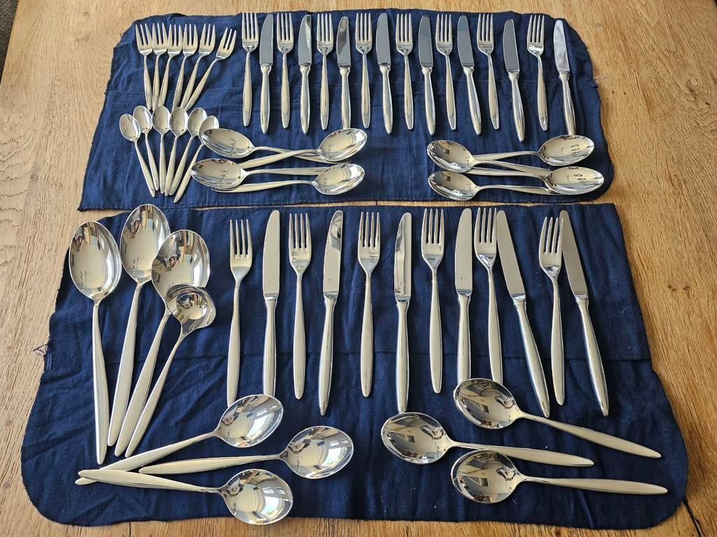 Zwaar verzilverd Christofle Orleans bestek 6/8 personen,, Ophalen of Verzenden