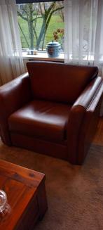 Comfortabele lederen fauteuil z.g.a.n, Ophalen, Zo goed als nieuw, 75 tot 100 cm, 75 tot 100 cm