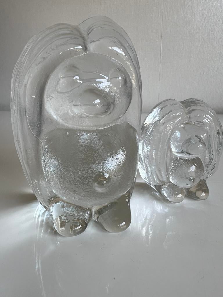 2 Vintage Zweeds Bergdala XL Glas Trollen Peter Johansson, Antiek en Kunst, Ophalen of Verzenden