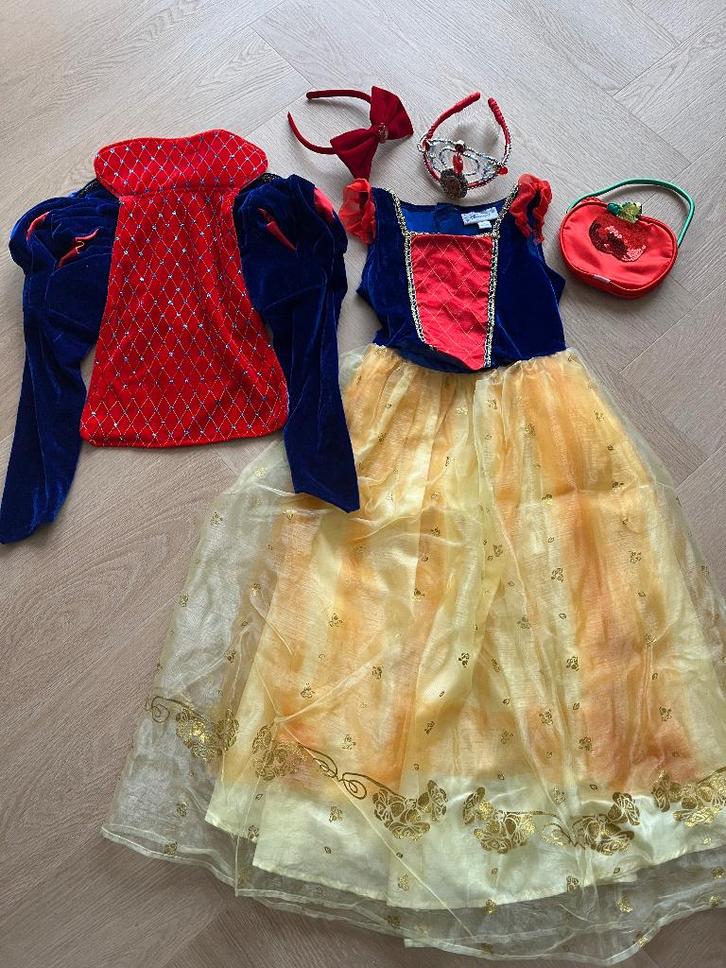 Sneeuwitje kledingset compleet, Kinderen en Baby's, Kinderkleding | Maat 128, Zo goed als nieuw, Meisje, Jurk of Rok, Ophalen