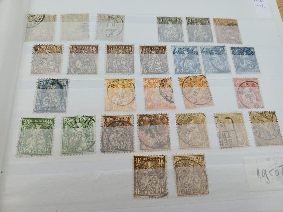 Zwitserland, Mi 20-28 met kleurnuances.gedt Mi 1.950 euro, Postzegels en Munten, Postzegels | Volle albums en Verzamelingen, Ophalen of Verzenden