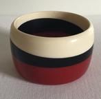 Brede vintage armband rood, zwart, ecru, Ophalen of Verzenden, Gebruikt, Rood, Kunststof of Plastic
