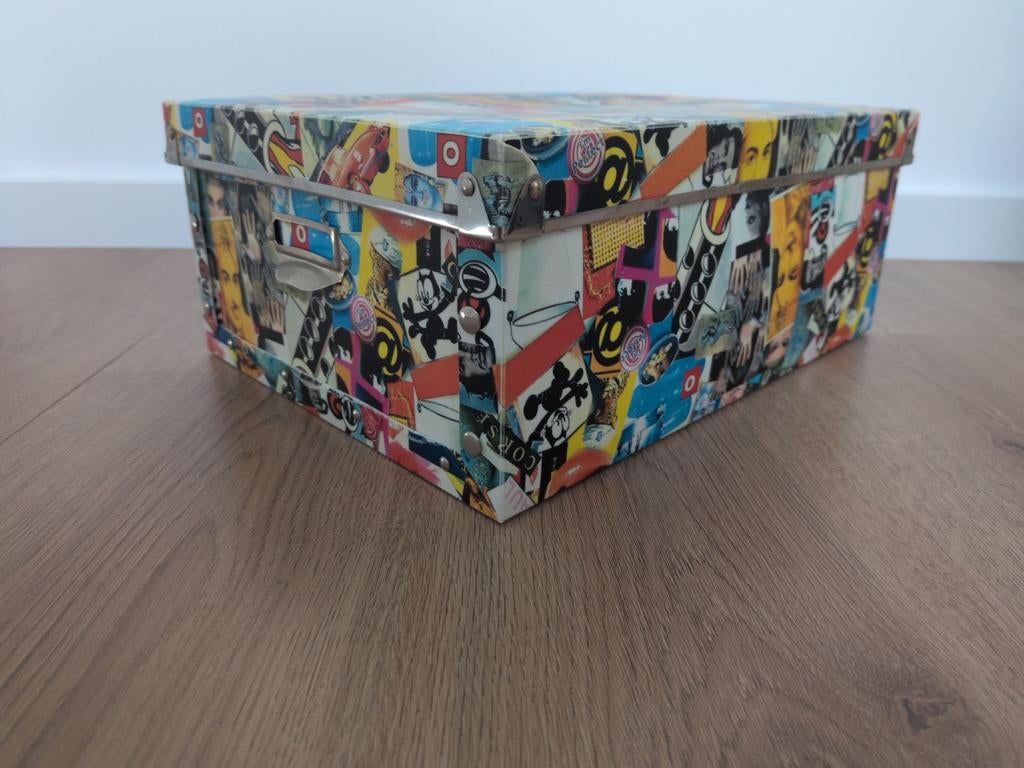 Opberg doos met deksel collage afbeeldingen, Gebruikt, 50 tot 100 cm, Ophalen of Verzenden, Minder dan 50 cm