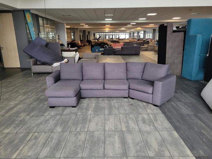 ✅️️️ GEREINIGD donkergrijze U-bank 145x330x150 GRATIS BEZORG, Huis en Inrichting, Banken | Bankstellen, Zo goed als nieuw, Hoekbank