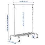 Ikea Rigga Kledingrek Wit - Verstelbaar en Verrijdbaar, Ophalen, Gebruikt, 50 tot 100 cm, Minder dan 100 cm