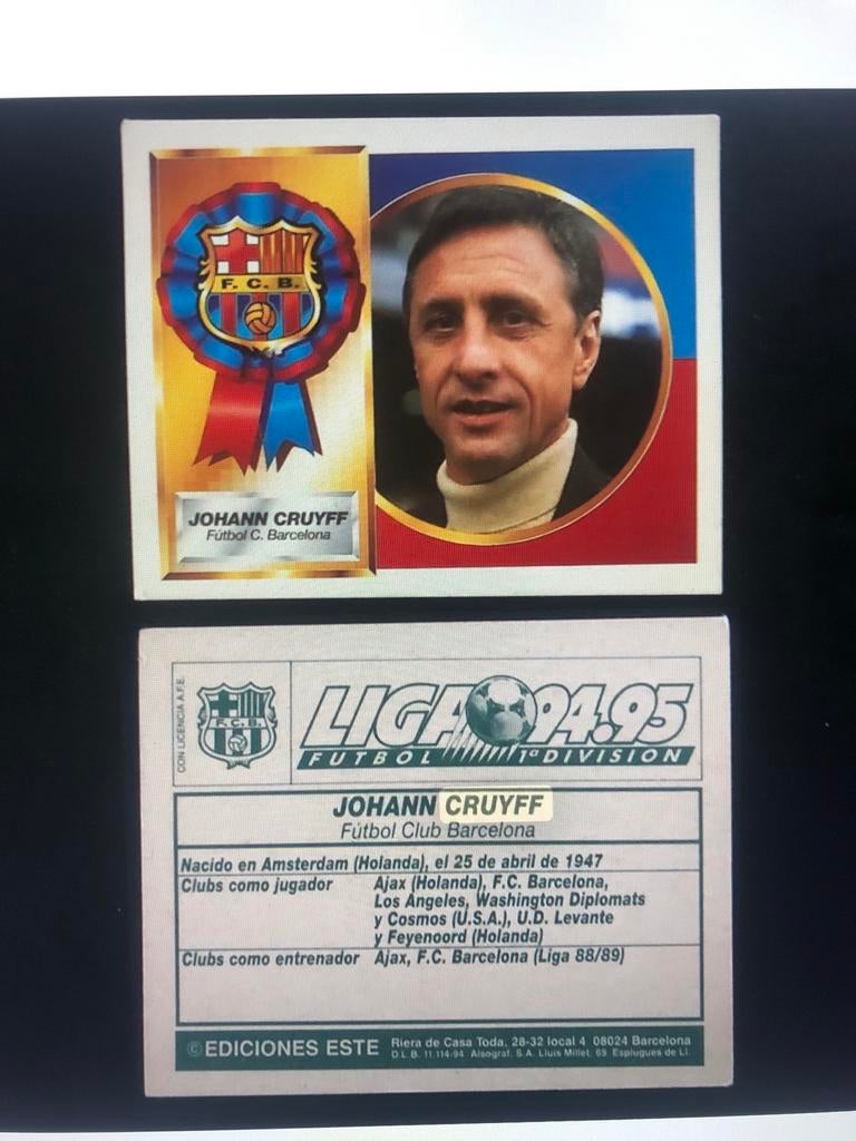 Johann Cruyff Voetbalplaatje FC Barcelona Liga 94/95, Verzamelen, Sportartikelen en Voetbal, Ophalen of Verzenden, Zo goed als nieuw