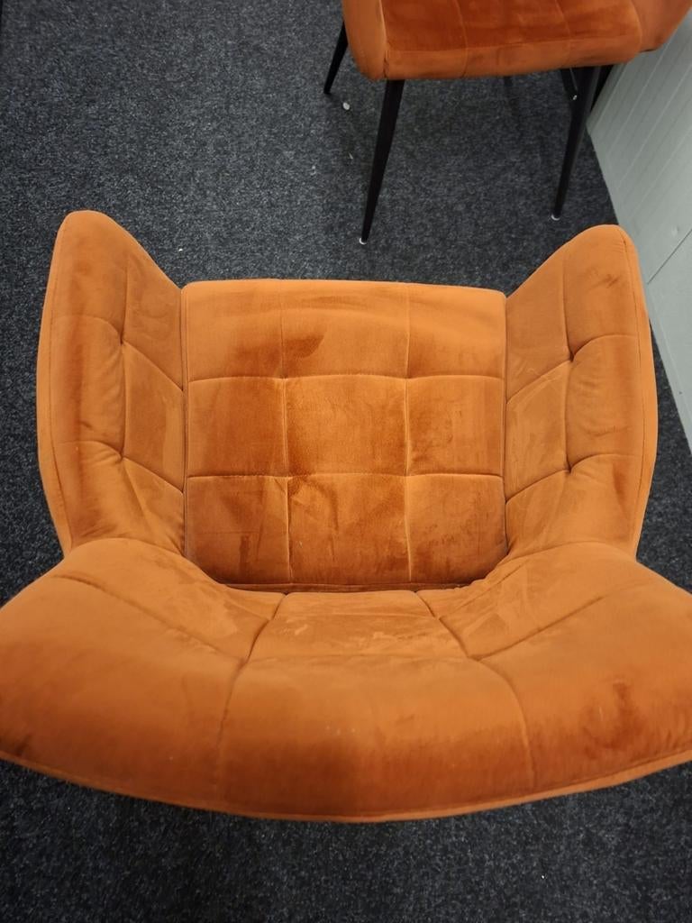 4 zo goed als nieuwe velvet eetkamerstoelen, Huis en Inrichting, Stoelen, Ophalen, Overige kleuren, Zo goed als nieuw, Vier