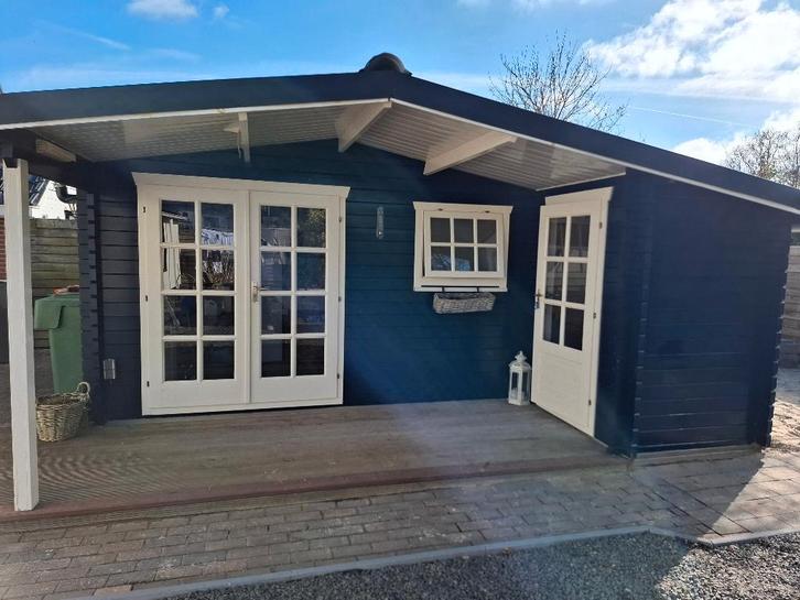 Blokhut, Tuin en Terras, Tuinhuizen, Gebruikt, Blokhut, Hout, 250 tot 500 cm, 400 cm of meer, 2 ramen, Ophalen