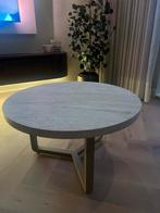 Nieuw Beige travertine salontafel 75 cm rond TWV 180, Huis en Inrichting, Tafels | Salontafels, Ophalen, 50 tot 100 cm, Rond, Zo goed als nieuw
