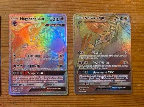 2 verschillende Pokémon GX kaarten, Ophalen of Verzenden, Zo goed als nieuw, Meerdere kaarten