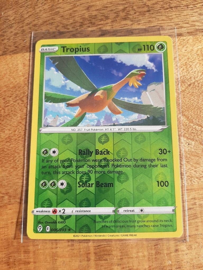 Tropius #6, Reverse Holo Rare, Pokemon Evolving Skies, Ophalen of Verzenden, Nieuw, Losse kaart