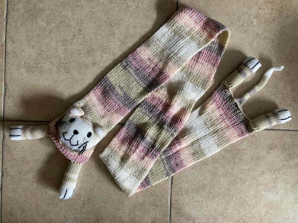 Gebreide Sjaal Kat - Cat Scarf, Kinderen en Baby's, Babykleding | Mutsen, Sjaals en Wanten, Ophalen of Verzenden, Nieuw, Jongetje of Meisje