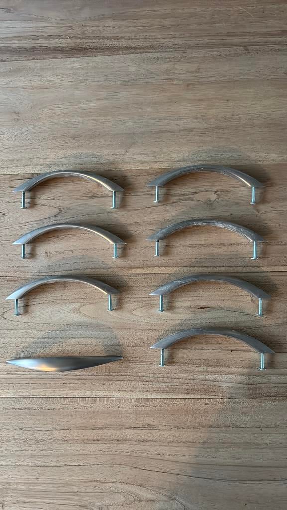 Massieve deurgreepjes rvs look, Ophalen of Verzenden, Zo goed als nieuw, Rvs, Klink of Kruk