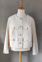 Bouclé roomwit jasje maat XXL-46 H&M, H&M, Wit, Maat 46/48 (XL) of groter, Ophalen of Verzenden