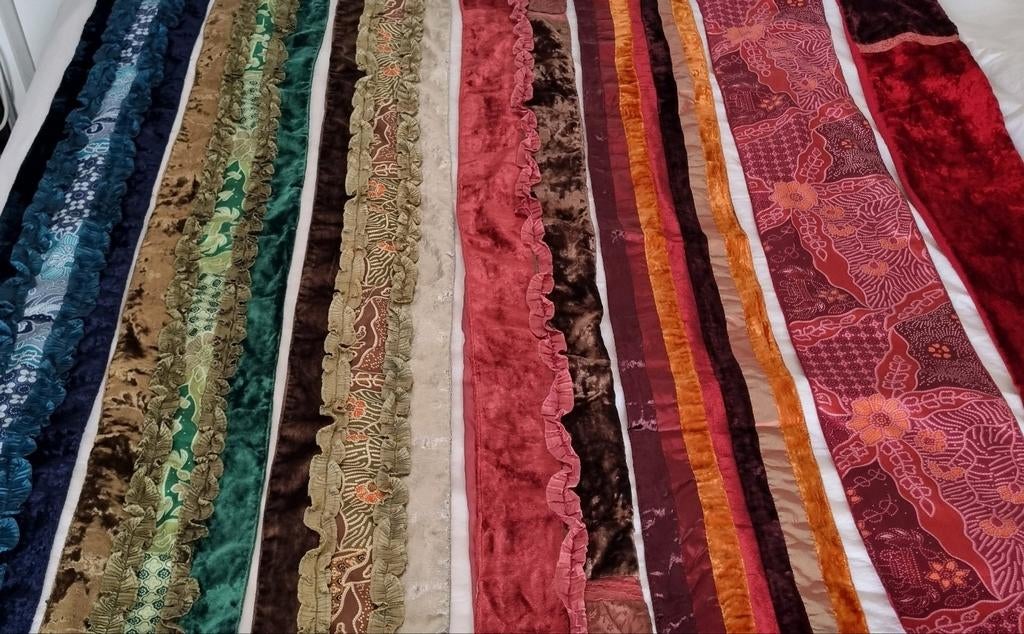 7 kleurrijke vintage sjaals., Ophalen of Verzenden
