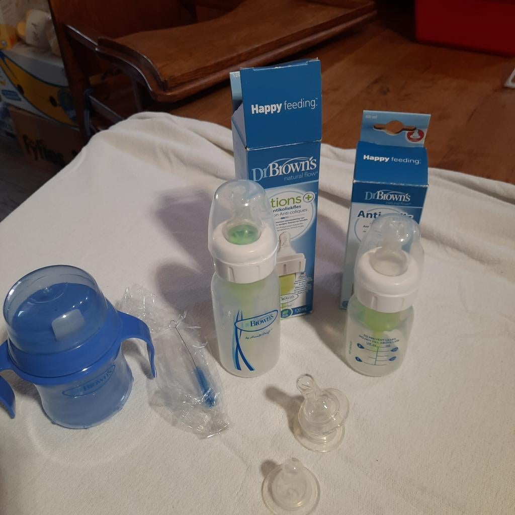 Dr. Brown's flessen met spenen (smal, groot, klein), Ophalen of Verzenden, Gebruikt, Overige typen