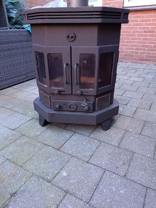 grote 9kw BARBAS ROSOLO houtkachel allesbrander, Huis en Inrichting, Kachels, Ophalen, Gebruikt, Vrijstaand, Hout