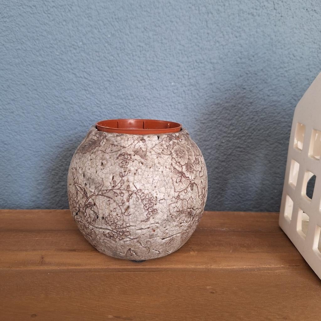 PTMD bloempotje, Rond, Ophalen of Verzenden, Aardewerk, Minder dan 40 cm