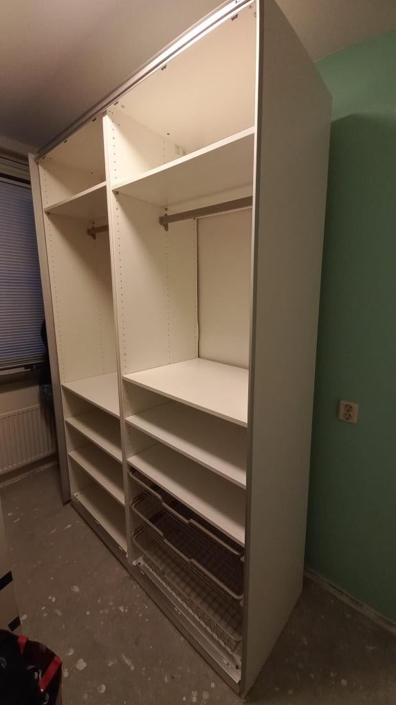 Ikea Pax komplement inrichting 2x kledingroede 3x draadmand, Ophalen, Overige materialen, Gebruikt, 50 tot 100 cm