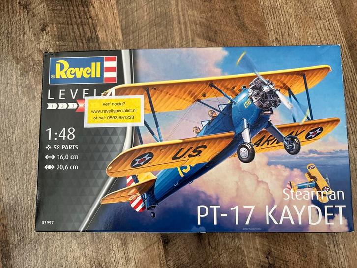 Revell PT-17 Kaydet Stearman 1:48, Hobby en Vrije tijd, Modelbouw | Vliegtuigen en Helikopters, Nieuw, Vliegtuig, Groter dan 1:72