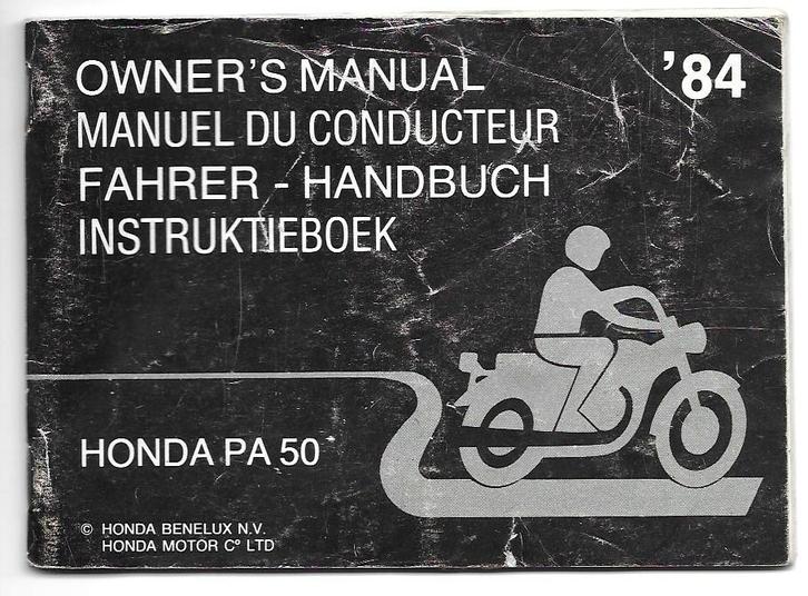 Honda PA50 handleiding bromfiets 1984 (7275z), Fietsen en Brommers, Handleidingen en Instructieboekjes, Gebruikt, Ophalen of Verzenden