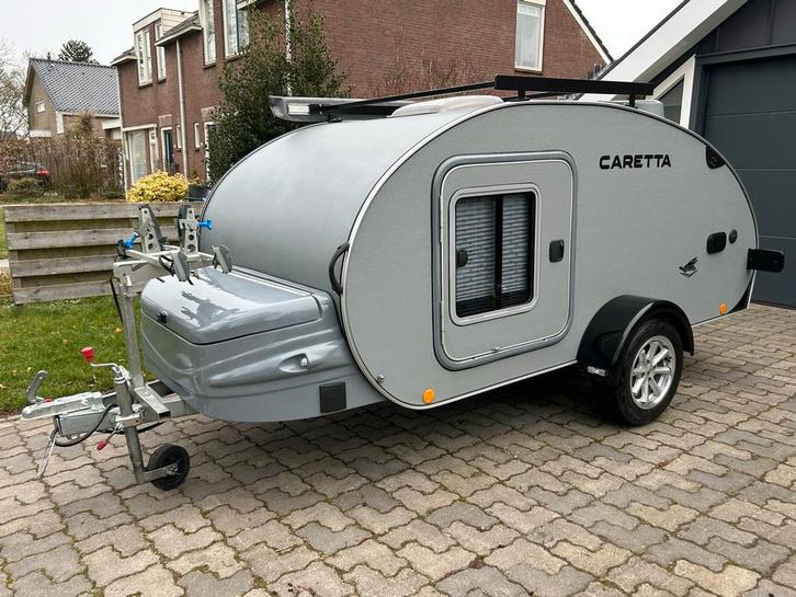 Zeer nette Basoglu Caretta Teardrop / mini caravan, 750kg, Caravans en Kamperen, Caravans, Bedrijf, tot en met 2, tot 500 kg, Overige