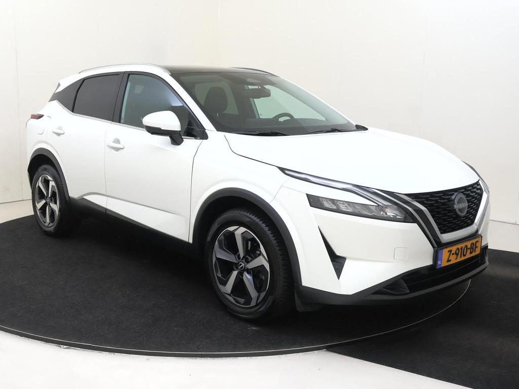 Nissan Qashqai 1.3 MHEV Xtronic N-Connecta | Panoramadak | A, Auto's, Nissan, Stof, Euro 6, Wit, Origineel Nederlands