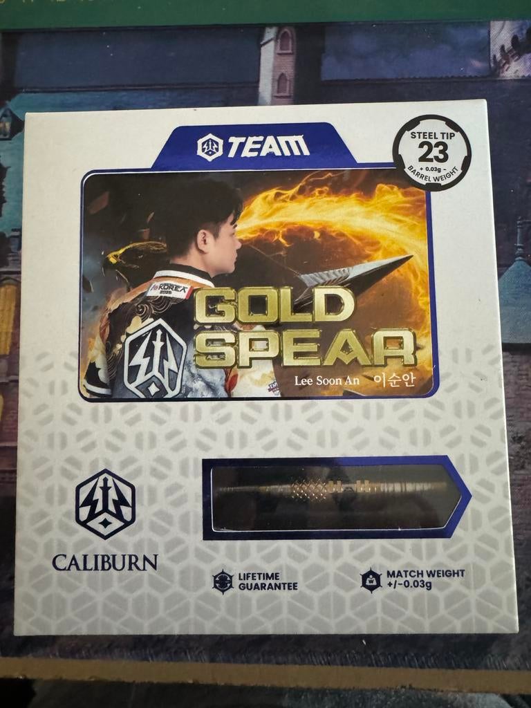 Uniek setje Caliburn Gold Spear darts 23 gram- Splinternieuw, ., Nieuw, Ophalen of Verzenden, Caliburn