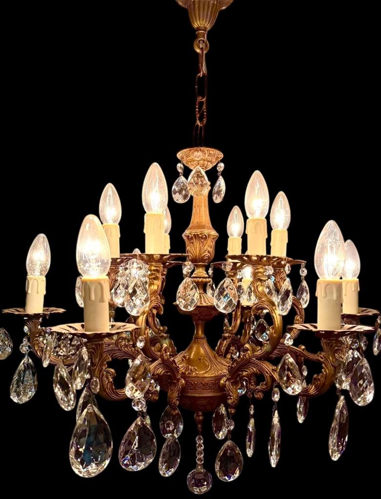 Prachtige antieke bronzen Rococo kroonluchter, Antiek en Kunst, Ophalen of Verzenden