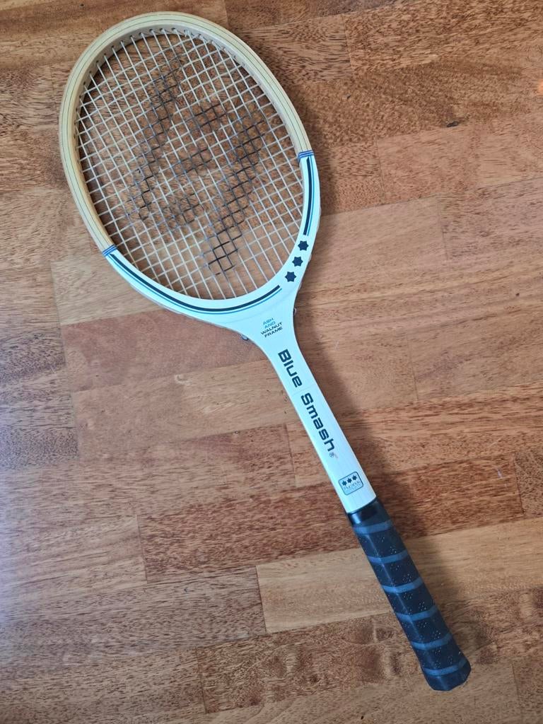 Vintage houten tennisracket Rucanor Blue Smash, Ophalen of Verzenden, Racket, Overige merken