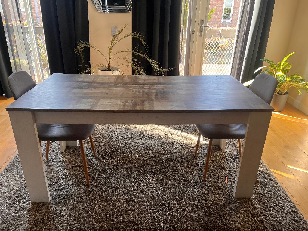 Dinning table with chairs and bench, Ophalen, Gebruikt, 50 tot 100 cm, Vijf personen of meer