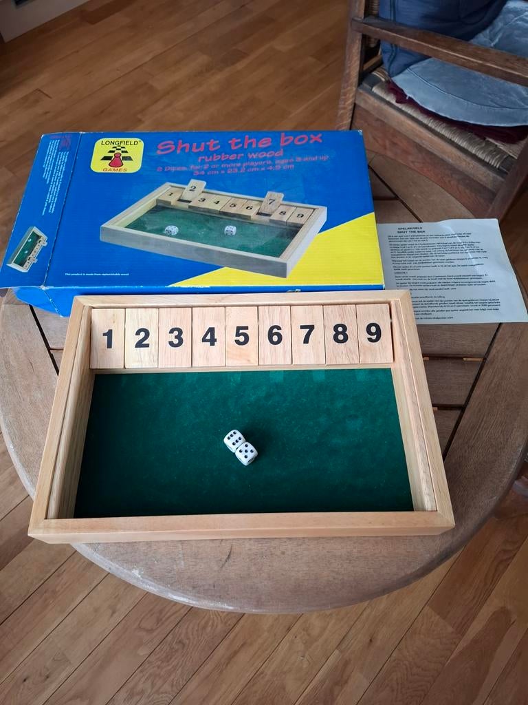 Shut the box spel. Als nieuw !, Hobby en Vrije tijd, Gezelschapsspellen | Overige, Ophalen of Verzenden, Zo goed als nieuw
