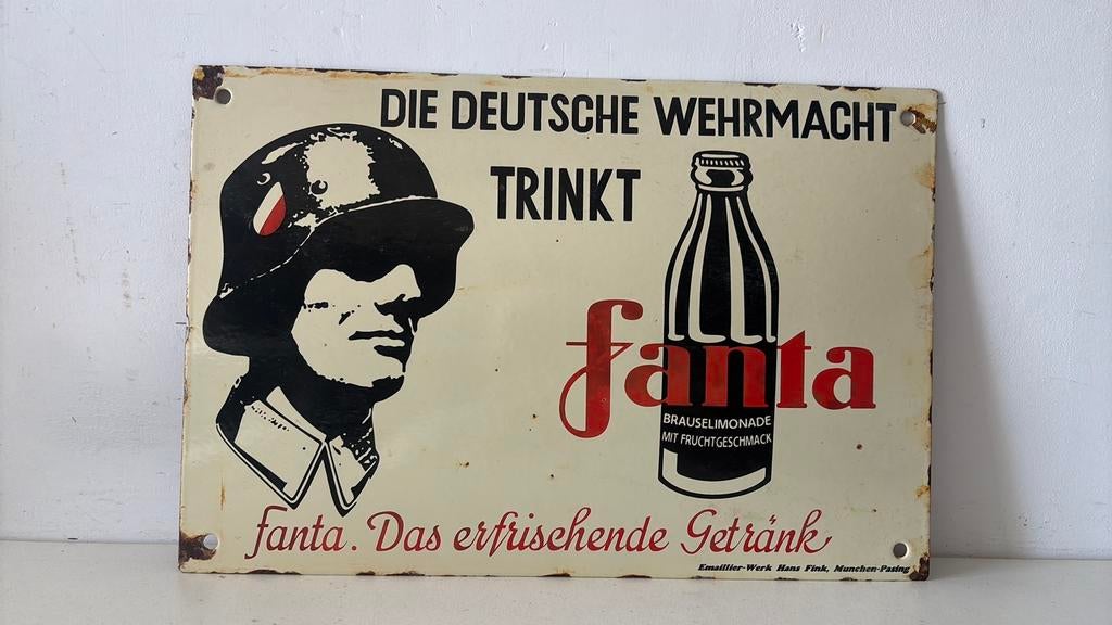 Reclame bord Fanta - emaille, Ophalen of Verzenden, Zo goed als nieuw