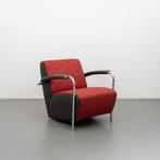 2x Leolux Scylla Fauteuil Laag Rood/Bruin - Rondjesmotief
