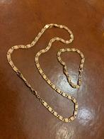 Goud vergulde collier en armband, Sieraden, Tassen en Uiterlijk, Kettingen, Ophalen, Gebruikt, Goud, Goud