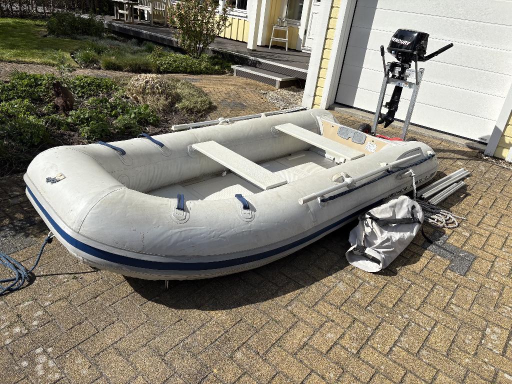 Quicksilver rubberboot met Mercury 5 PK buitenboordmotor, Watersport en Boten, Ophalen, Quicksilver, Gebruikt, Benzine