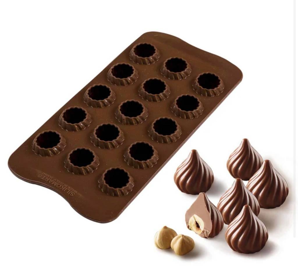 Silikomart bonbon vorm silicone - 15 bonbons, Overige typen, Ophalen of Verzenden, Zo goed als nieuw, Rubber/elastomeren