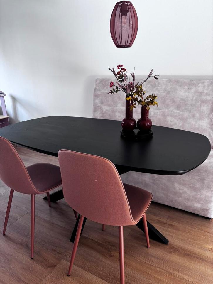 Eettafel Deens Ovaal zwart 160x90, Huis en Inrichting, Tafels | Eettafels, Zo goed als nieuw, 50 tot 100 cm, 150 tot 200 cm, Ovaal