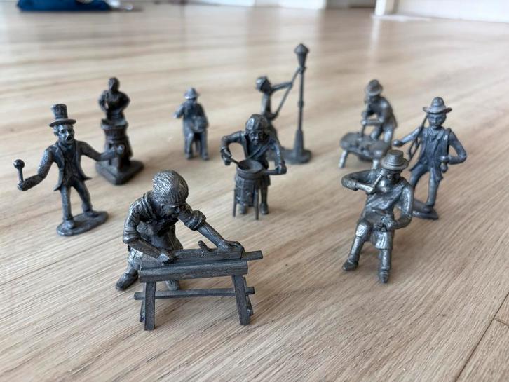 Daalderop Holland tinnen beeldjes – set oude ambachten, Antiek en Kunst, Antiek | Tin, Ophalen of Verzenden
