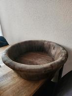 Antieke Olijfbak / Houten Schaal - 60cm doorsnee, Ophalen