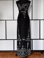 Lange elegante Donkerblauwe jurk maat S af shoulder, Kleding | Dames, Ophalen, Blauw, Maat 36 (S), Gedragen