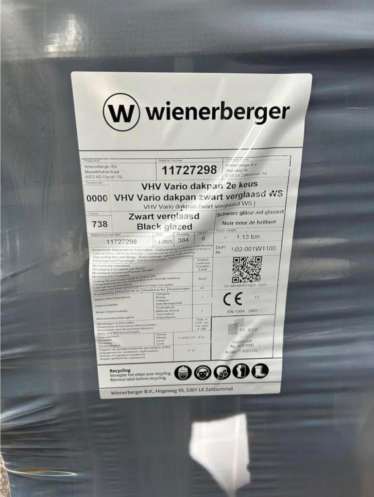 2e Keus VHV Vario Dakpannen - Matzwart & Geglazuurd, Doe-het-zelf en Verbouw, Dakpannen en Dakbedekking, Ophalen, Steen of Klei