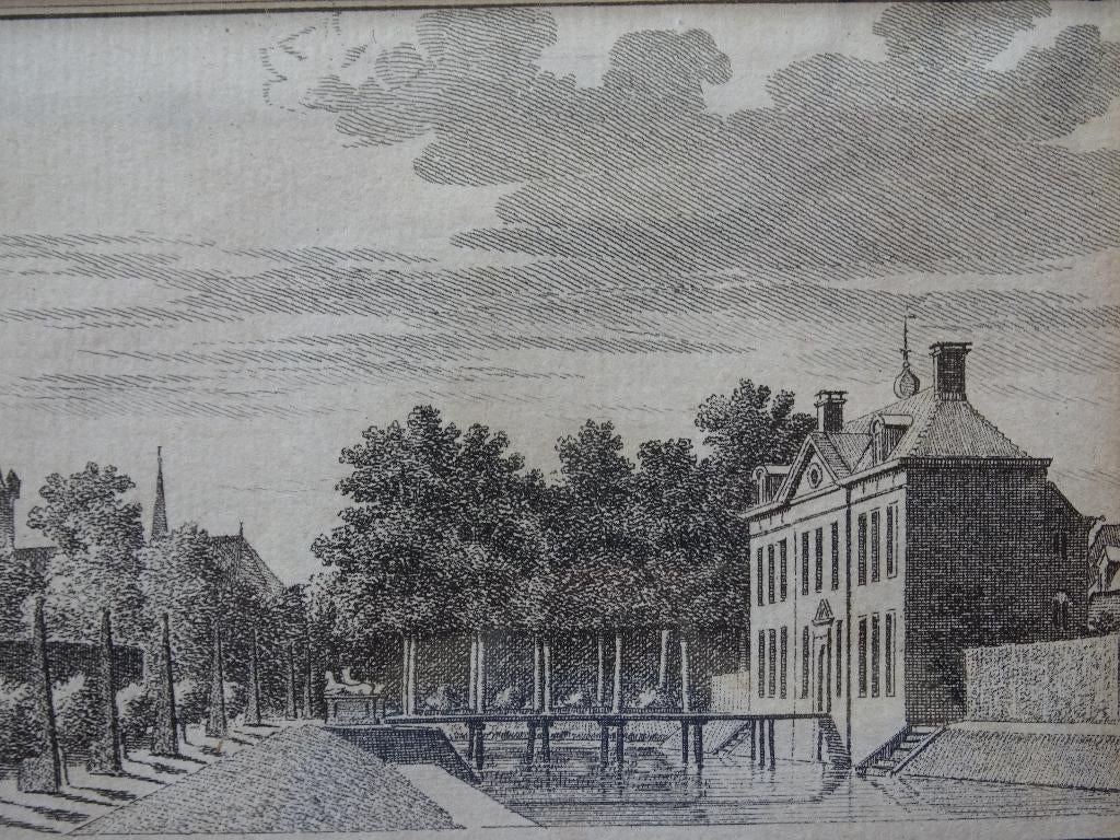 Gravure huis Barbistein, Heinkenszand, Spilman 1743, Antiek en Kunst, Verzenden, Stadsgezicht, Ingelijst, Gravure