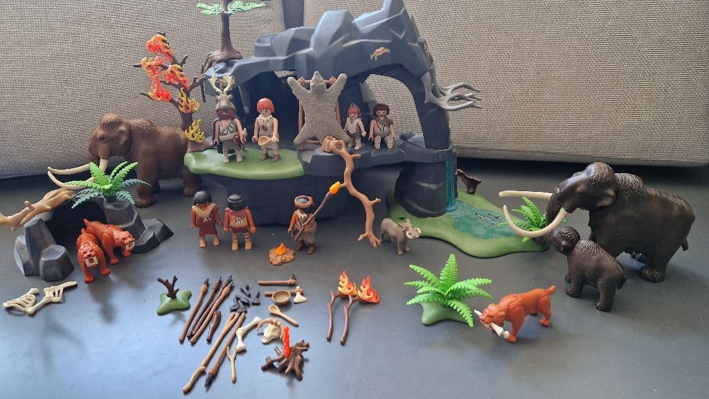 Playmobil Oertijd-IJstijd Mammoeten Sabeltandtijgers, Ophalen of Verzenden, Zo goed als nieuw, Complete set