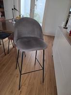 Barkruk 2x grijs stof, 2 krukken, Ophalen, 60 tot 90 cm